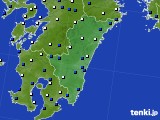 宮崎県のアメダス実況(風向・風速)(2021年02月08日)