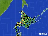 2021年02月09日の北海道地方のアメダス(積雪深)