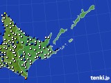 2021年02月09日の道東のアメダス(風向・風速)