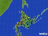 北海道地方のアメダス実況(積雪深)(2021年02月10日)