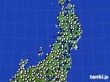 東北地方のアメダス実況(風向・風速)(2021年02月11日)