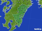 宮崎県のアメダス実況(降水量)(2021年02月13日)