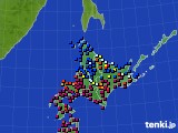 北海道地方のアメダス実況(日照時間)(2021年02月13日)