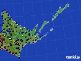 道東のアメダス実況(日照時間)(2021年02月13日)