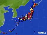 アメダス実況(日照時間)(2021年02月14日)