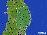 岩手県のアメダス実況(日照時間)(2021年02月14日)