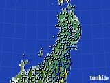 2021年02月15日の東北地方のアメダス(降水量)