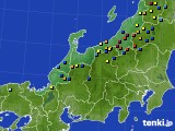 北陸地方のアメダス実況(積雪深)(2021年02月16日)