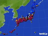 アメダス実況(日照時間)(2021年02月16日)