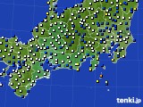 東海地方のアメダス実況(風向・風速)(2021年02月16日)