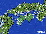 2021年02月16日の四国地方のアメダス(風向・風速)