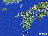 九州地方のアメダス実況(風向・風速)(2021年02月16日)