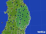 岩手県のアメダス実況(風向・風速)(2021年02月16日)
