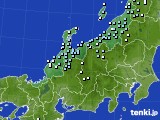 北陸地方のアメダス実況(降水量)(2021年02月17日)