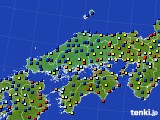 中国地方のアメダス実況(日照時間)(2021年02月17日)