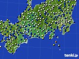 東海地方のアメダス実況(風向・風速)(2021年02月17日)
