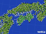 四国地方のアメダス実況(風向・風速)(2021年02月17日)
