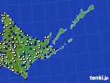 道東のアメダス実況(風向・風速)(2021年02月17日)