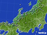 北陸地方のアメダス実況(降水量)(2021年02月18日)