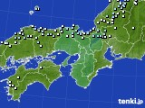 近畿地方のアメダス実況(降水量)(2021年02月18日)