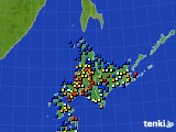 2021年02月18日の北海道地方のアメダス(日照時間)