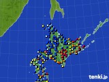 北海道地方のアメダス実況(日照時間)(2021年02月19日)