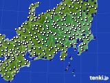 関東・甲信地方のアメダス実況(風向・風速)(2021年02月19日)