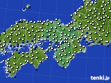 近畿地方のアメダス実況(風向・風速)(2021年02月19日)