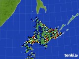 2021年02月20日の北海道地方のアメダス(日照時間)