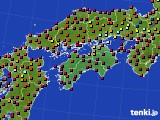 四国地方のアメダス実況(日照時間)(2021年02月20日)