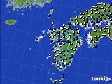 九州地方のアメダス実況(風向・風速)(2021年02月20日)