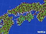 四国地方のアメダス実況(日照時間)(2021年02月21日)