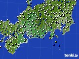 東海地方のアメダス実況(風向・風速)(2021年02月21日)