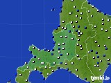 道央のアメダス実況(風向・風速)(2021年02月21日)