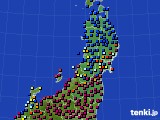 東北地方のアメダス実況(日照時間)(2021年02月22日)