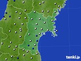 宮城県のアメダス実況(風向・風速)(2021年02月22日)