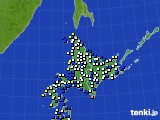 北海道地方のアメダス実況(風向・風速)(2021年02月23日)