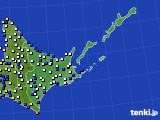 道東のアメダス実況(風向・風速)(2021年02月23日)