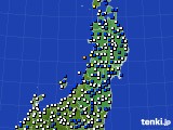 東北地方のアメダス実況(風向・風速)(2021年02月24日)