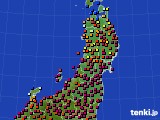 東北地方のアメダス実況(日照時間)(2021年02月25日)