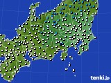 関東・甲信地方のアメダス実況(気温)(2021年02月25日)