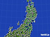 東北地方のアメダス実況(風向・風速)(2021年03月03日)