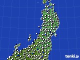 東北地方のアメダス実況(風向・風速)(2021年03月07日)
