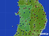 秋田県のアメダス実況(日照時間)(2021年03月08日)