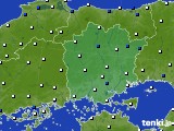 岡山県のアメダス実況(風向・風速)(2021年03月08日)