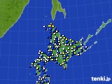 2021年03月10日の北海道地方のアメダス(風向・風速)