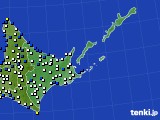 道東のアメダス実況(風向・風速)(2021年03月11日)