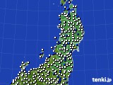 東北地方のアメダス実況(風向・風速)(2021年03月13日)