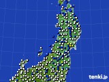 東北地方のアメダス実況(風向・風速)(2021年03月15日)