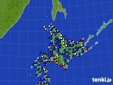北海道地方のアメダス実況(日照時間)(2021年03月16日)